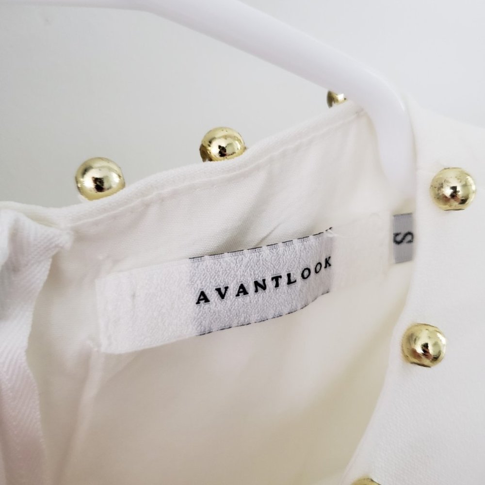 AVANTLOOK cream ladies Dress size S with Gold Bead - Picture 4 of 8